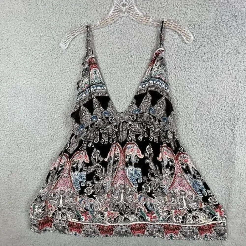 FREE PEOPLE WOMENS MINI MULTICOLORED TOP SIZE XS